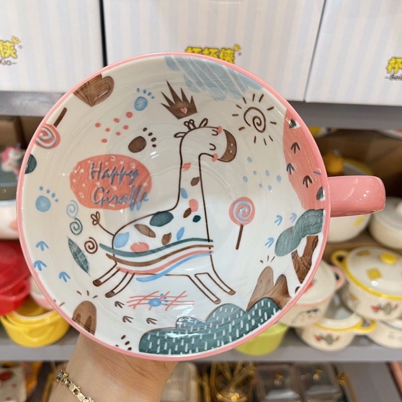 Bát đĩa hươu hồng decor set 8 món siêu đẹp