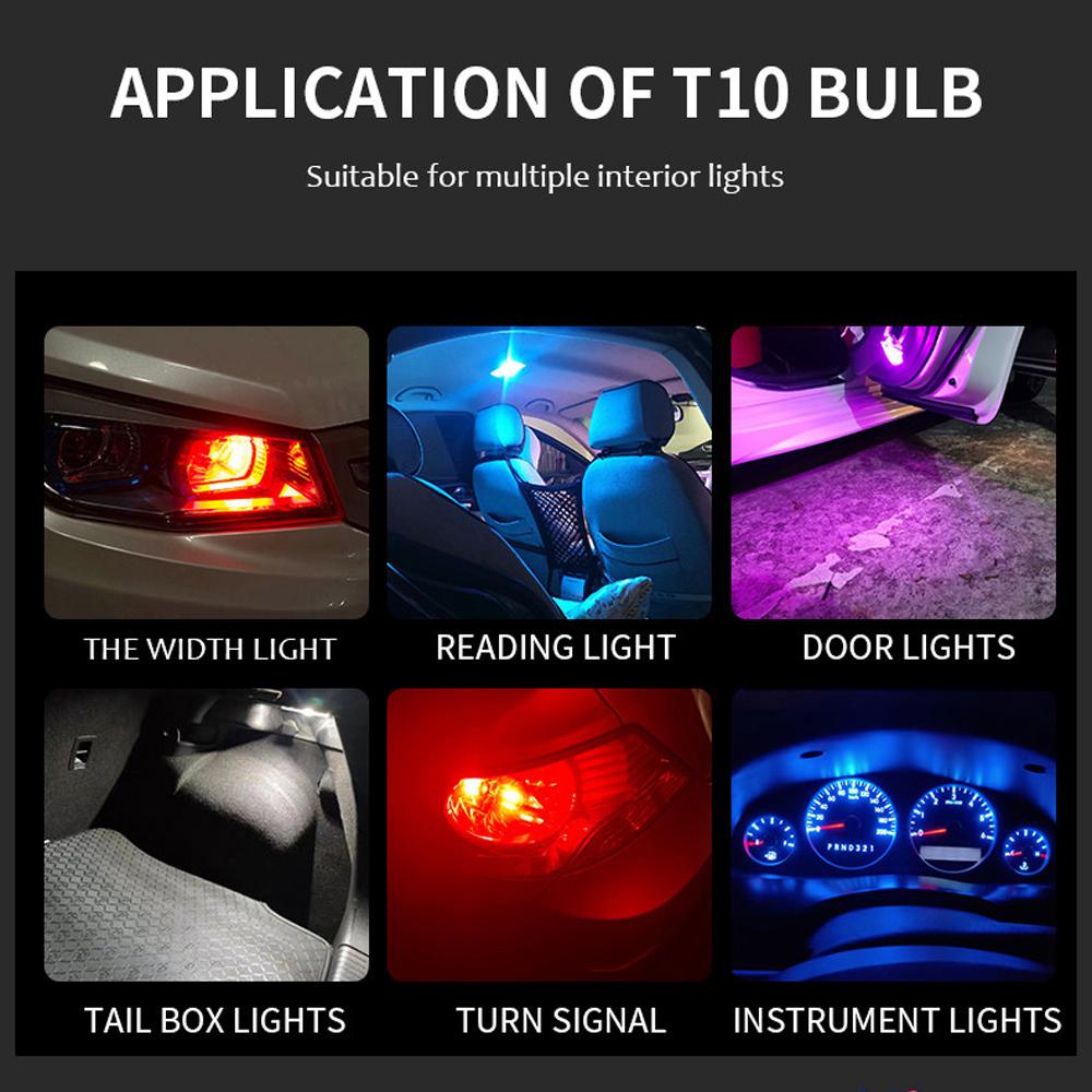 Bóng Đèn LED 12V DC W5W 194 T10 Ánh Sáng Trắng / Xanh Lá / Đỏ Chuyên Dụng Cho Xe Hơi VANES1