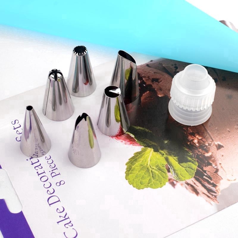 24PCS Nozzle Silicone Sugar-coated Decorator Cream Pastry Bag Cake Decoration Baking Tools Set