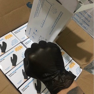 Bao Tay Cao Su Đen Y Tế Không Bột Găng Tay Đen Siêu Dai Sử Dụng Trong Tóc Spa Phun Xăm Thẩm Mỹ