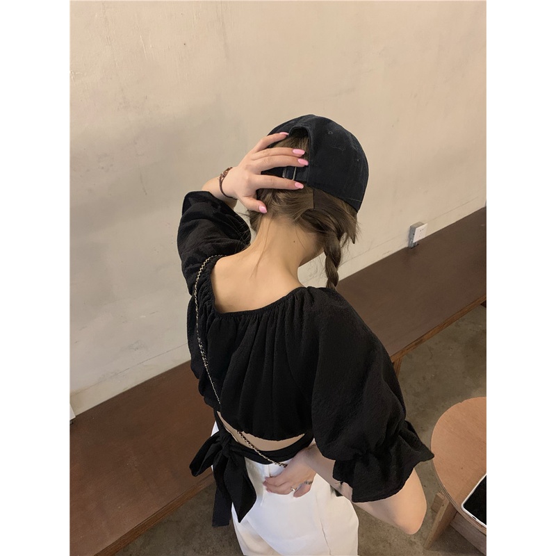 Áo croptop thắt nơ sau - Tikbook Store - Order