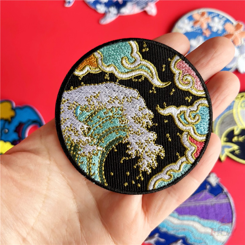 ☸ Sticker Ủi Thêu Hình Cá Voi Dễ Thương ☸ 1 Sticker Ủi Thêu Hình Huy Hiệu