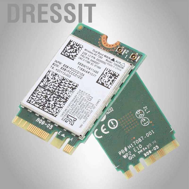 Dressit Dual Band 867Mbps WiFi Wireless Card For Intel 7260AC NGFF/M2 2.4G/5Ghz 802.11ac