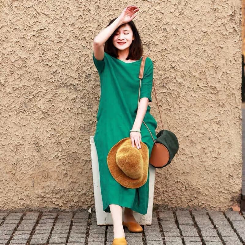 Đầm Dáng Suông Dành Cho Bầu Bí - Ngoại Cỡ Chất Liệu Linen | BigBuy360 - bigbuy360.vn