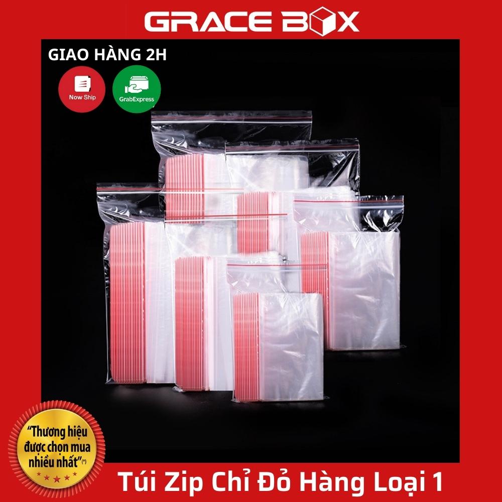 {Giá Sỉ} Túi Zip Chỉ Đỏ (Zip lock, Zip PE) Hàng Loại 1 - Siêu Thị Bao Bì Grace Box