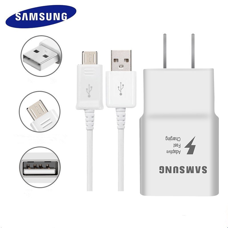 Bộ Sạc Nhanh 100% Micro Usb Cho Samsung Galaxy A7 2018 S7 J4 Plus J7 Pro 2017