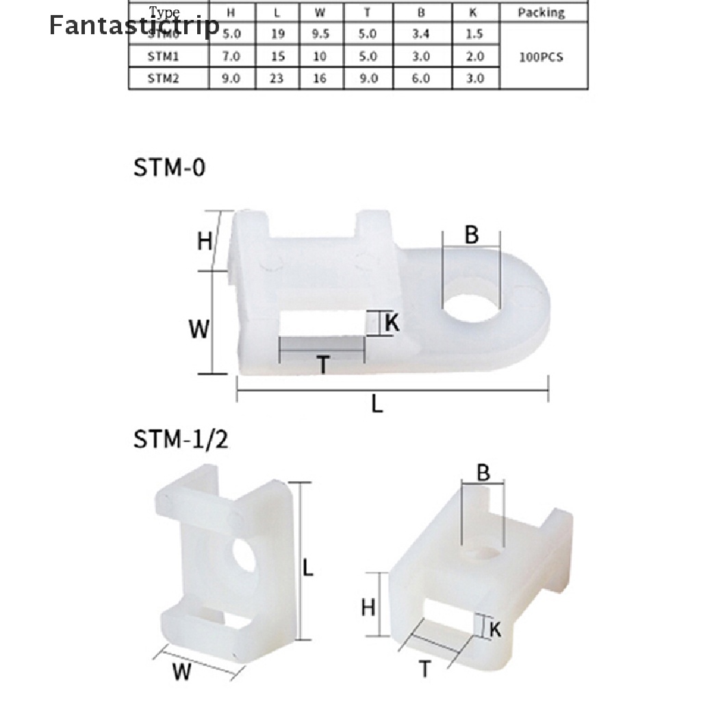 Set 100 Ốc Vít Nhựa Cố Định Dây Cáp Tiện Dụng Giá Đỡ