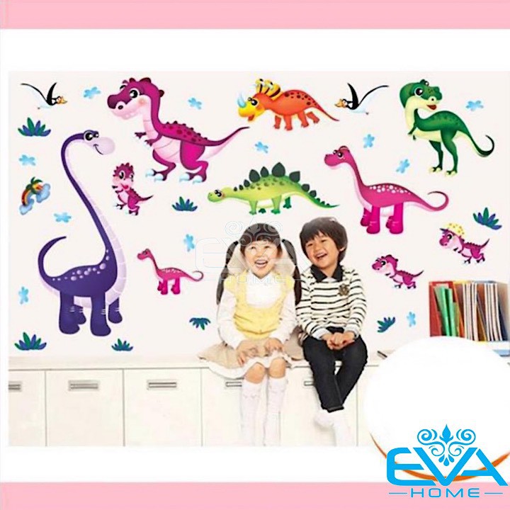 Decal Dán Tường Công Viên Khủng Long Cho Bé  ABC1045 Không Bị Hư Tường
