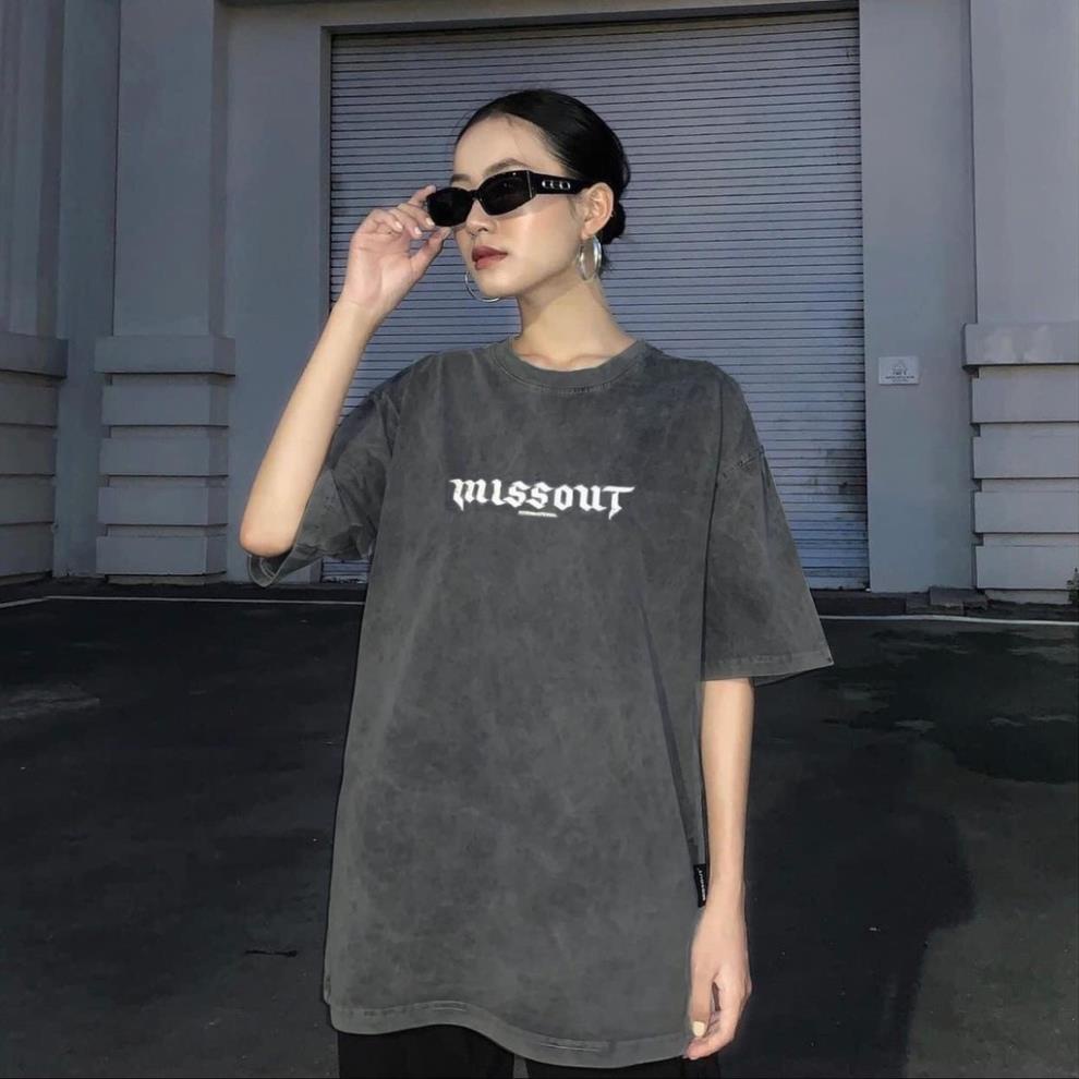 Áo Thun tay lỡ Chính Hãng phông unisex nam nữ chất cotton 100% thoáng mát MISSOUT