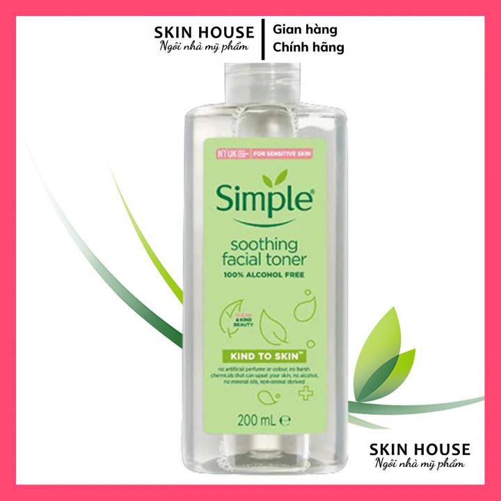 [Mẫu Mới] Nước Hoa Hồng Simple Kind To Skin Soothing Facial Toner 200ml