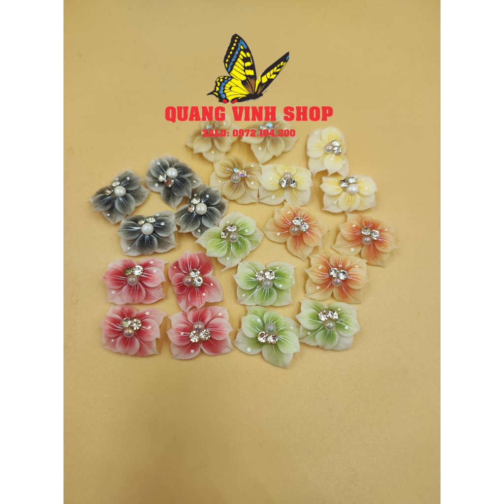 [ hàng có sẵn ] hoa bột 3d trang trí móng