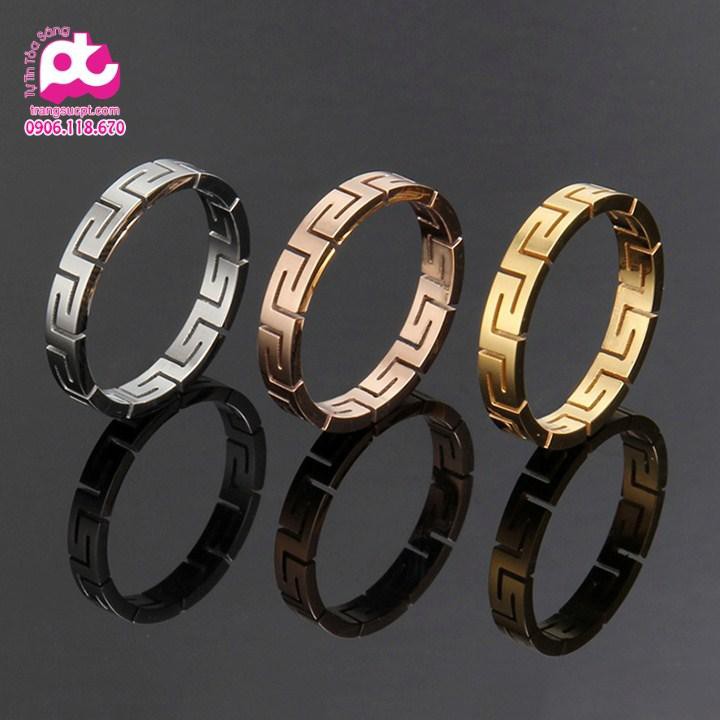 Nhẫn titan nữ vạn lý trường thành cách điệu cao cấp thép không gỉ titanium