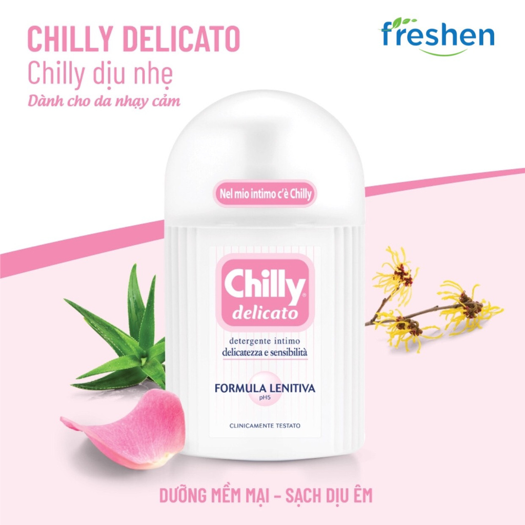 Dung dịch vệ sinh phụ nữ Chilly Gel , Delicato 200ml