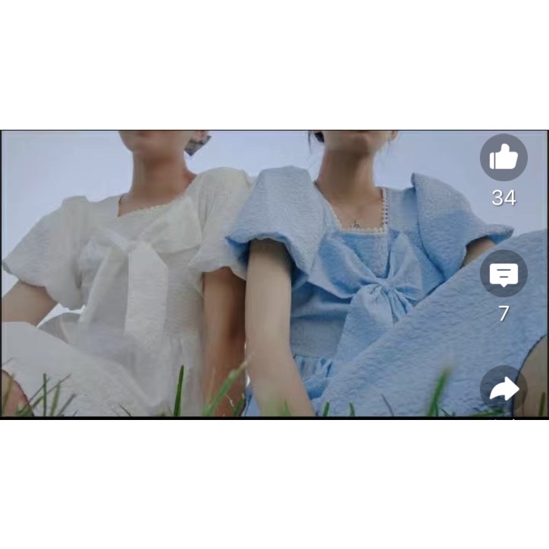 BIGSIZE Váy công chúa cổ tích mùa hè cổ vuông nơ