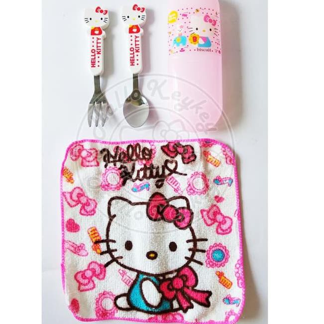 Áo Thun Nam Tay Ngắn In Chữ Thời Trang Trẻ Trung ✱➝ Bộ Muỗng Nĩa Hình Hello kitty Xinh Xắn Cho Bé no.1