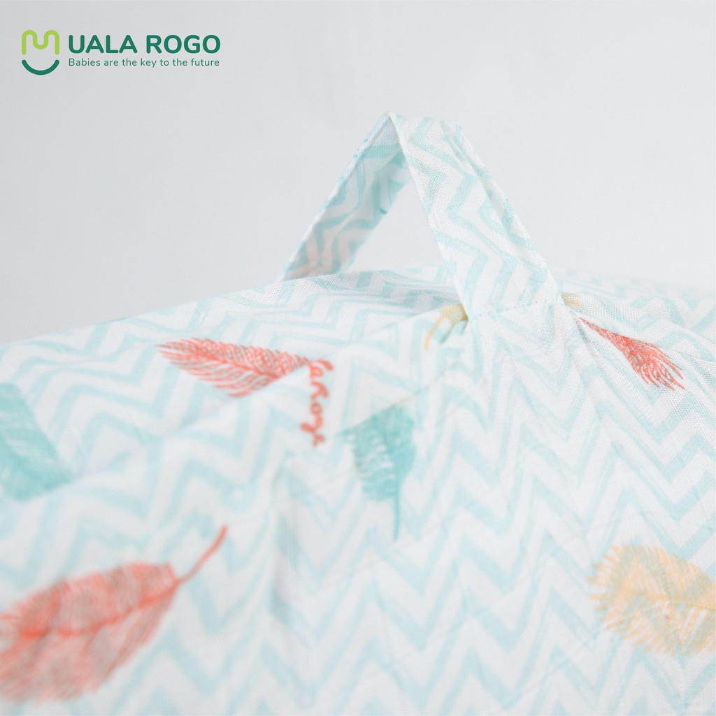 Gối chống trào ngược Ualarogo cho trẻ sơ sinh 70x60cm êm ái ruột bông vi sinh vỏ cotton 8897 8912