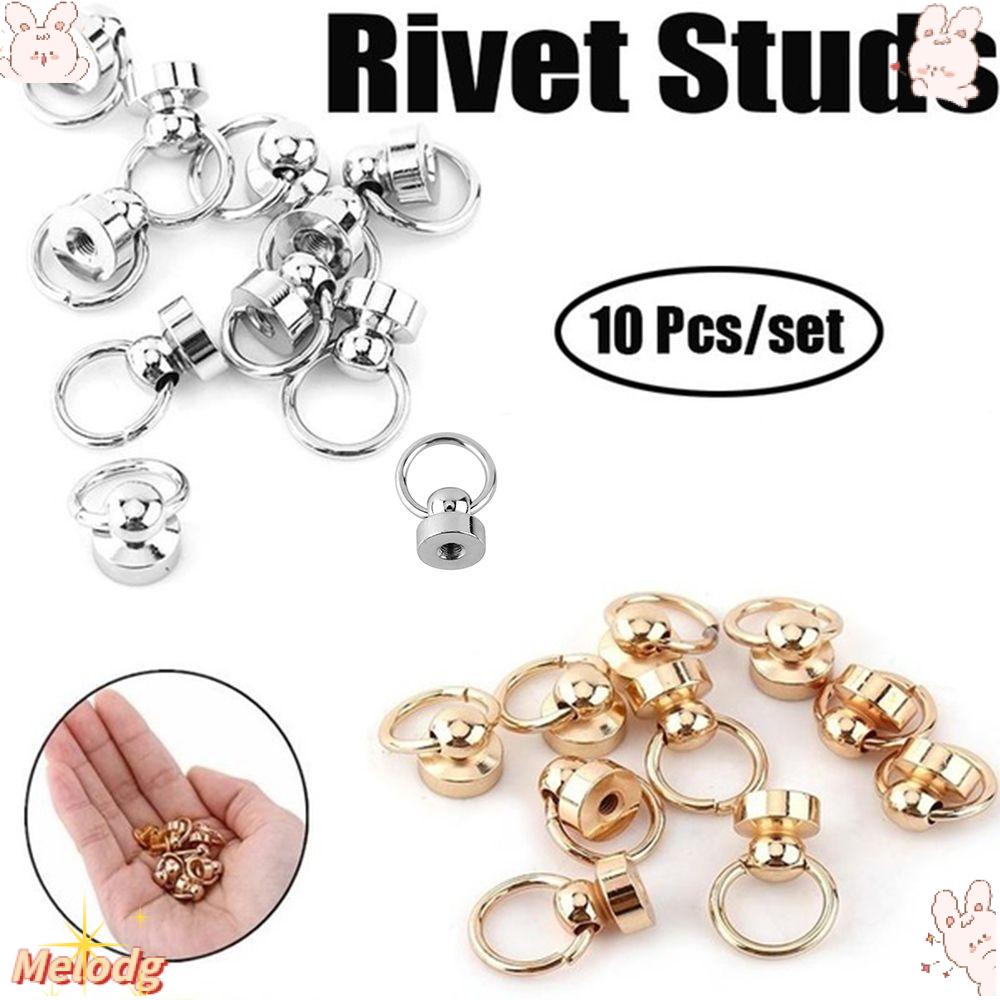 Bộ 10 Đinh Tán Đồng Thau Đầu Tròn Nhiều Màu Sắc Dùng Trang Trí Điện Thoại/ Đồ Da Thủ Công