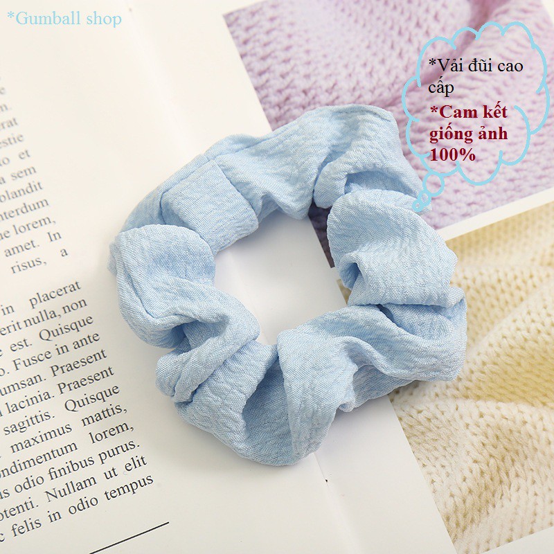 Dây buộc tóc vải Scrunchies [ Mẫu HOT TREND ] dây thun cột tóc scrunchies trơn, chất vải đũi mềm cao cấp - giá rẻ