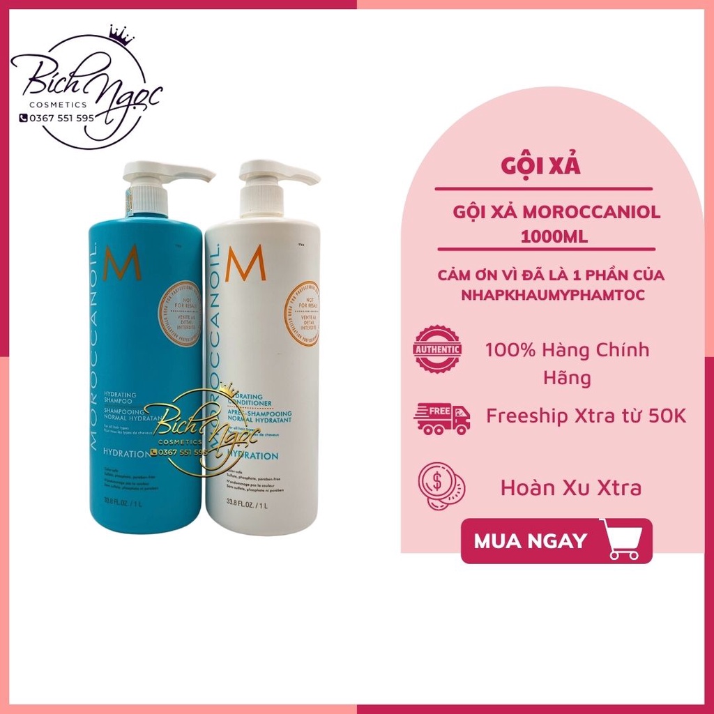 [ MOROCCANOIL ]GỘI XẢ MOROCCANOIL HYDRATING 1000ml*2