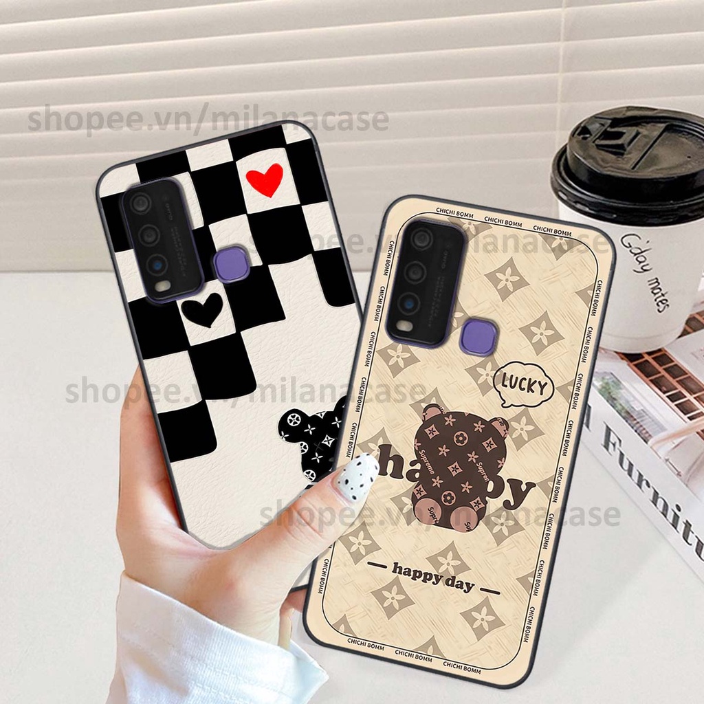 Ốp Vivo Y30 / Y50 gấu be@rBrick gấu Teddy Kaws siêu đẹp, phong cách, cá tính