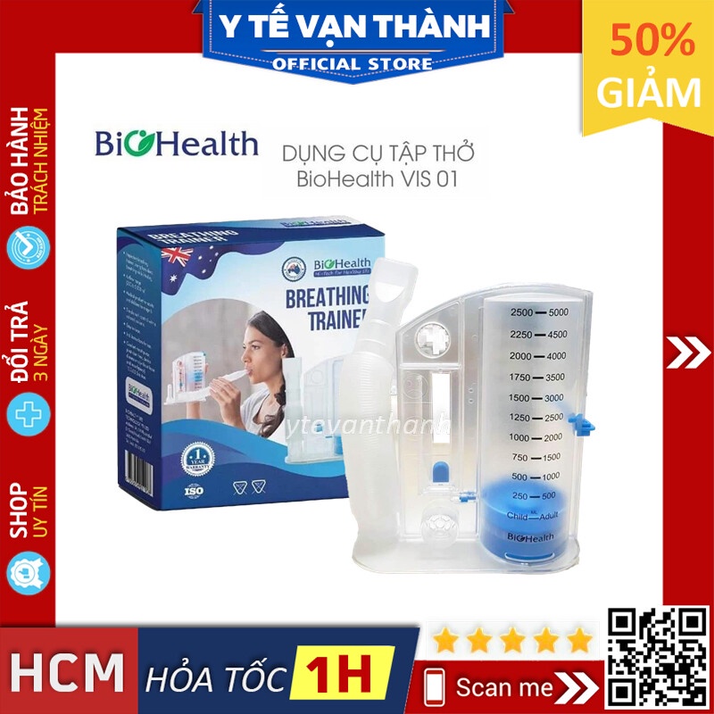 ✅ Dụng Cụ Tập Thở BIOHEALTH VIS 01 | Phục hồi chức năng phổi của ÚC DCTVIS1 -VT0926