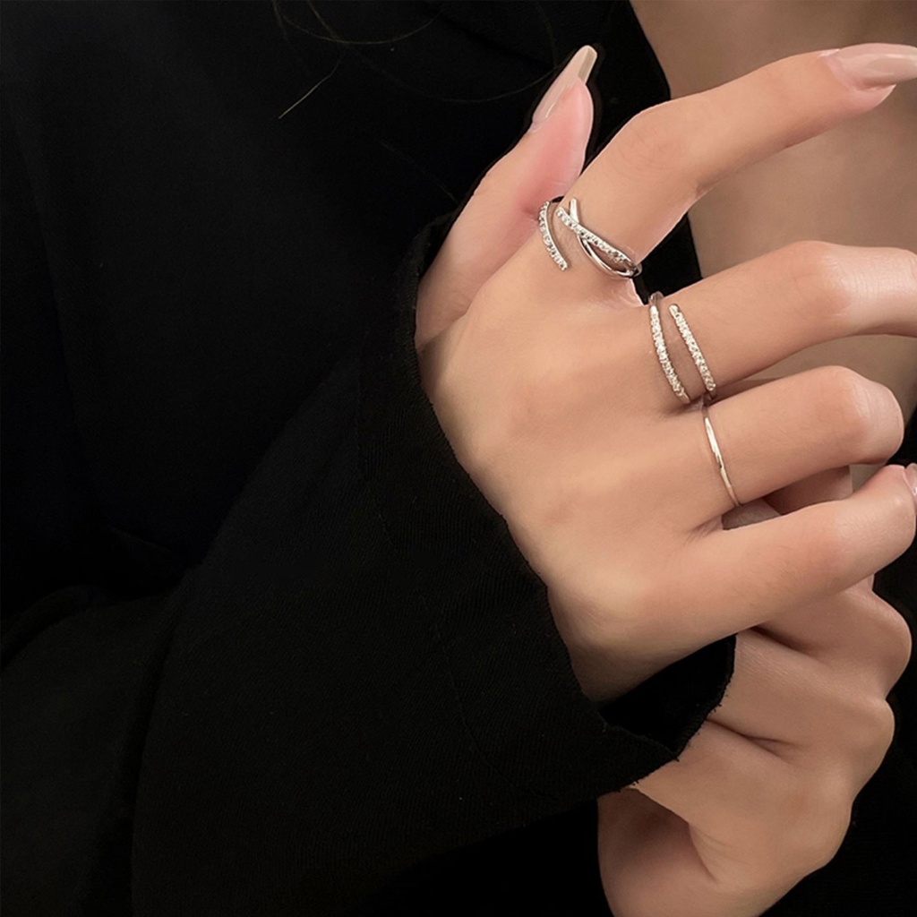 Nhẫn Hở Đính Đá Zircon Sang Trọng Thời Trang Cho Nữ