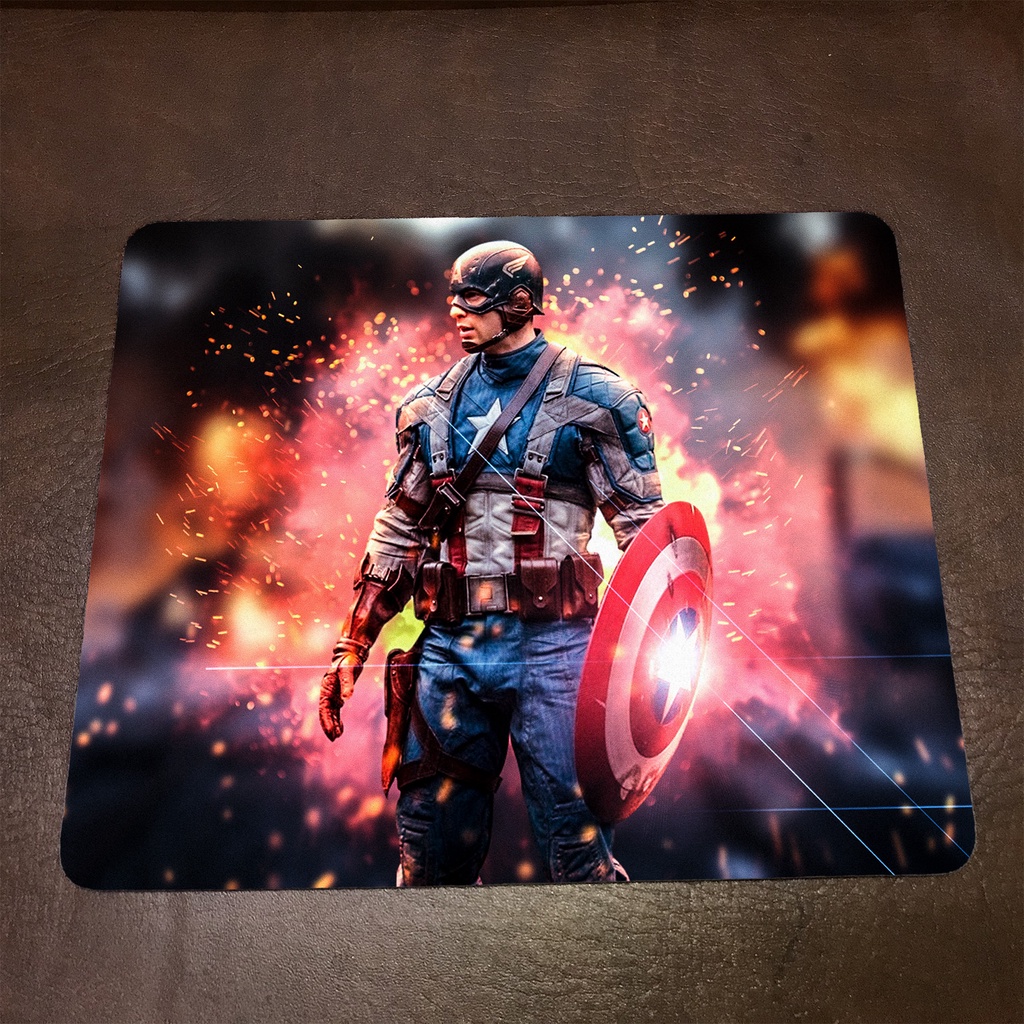 Lót chuột máy tính Marvel CAPTAIN PNG - Mẫu 1 Mousepad cao su êm ái, nhận in theo yêu cầu