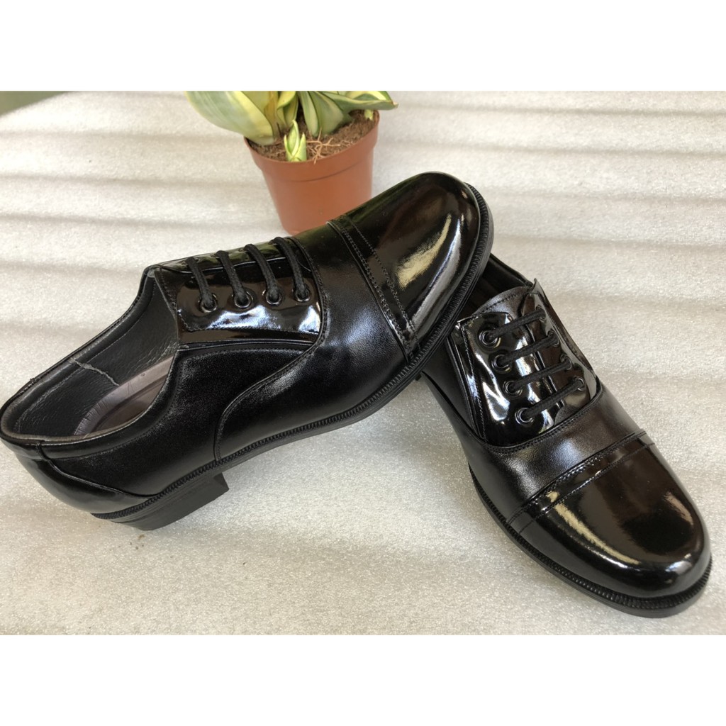Giày tây nam công sở -giày tây sỉ quan màu đen da mềm đế khâu size 38 đên 44 đế cao hơn 5 cm
