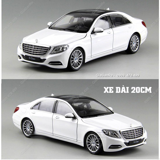 Xe Mô Hình Kim Loại  Mercedes S Class S500 Tỉ Lệ 1:24 - Welly - Trắng - 8399t