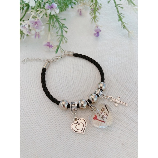 Vòng tay i love you khắc tên hạt gạo theo yêu cầu