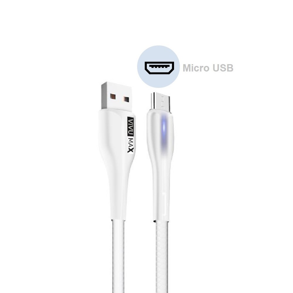 Cáp sạc nhanh và truyền dữ liệu VivuMax M102 đầu sạc Micro USB - Có đen Led