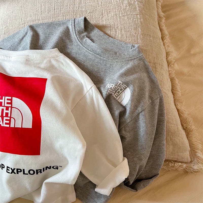 Áo phông dài tay the no face chất cotton khô cao cấp cho bé trai, bé gái mặc đều xinh từ 7-28kg - SUMO KIDS
