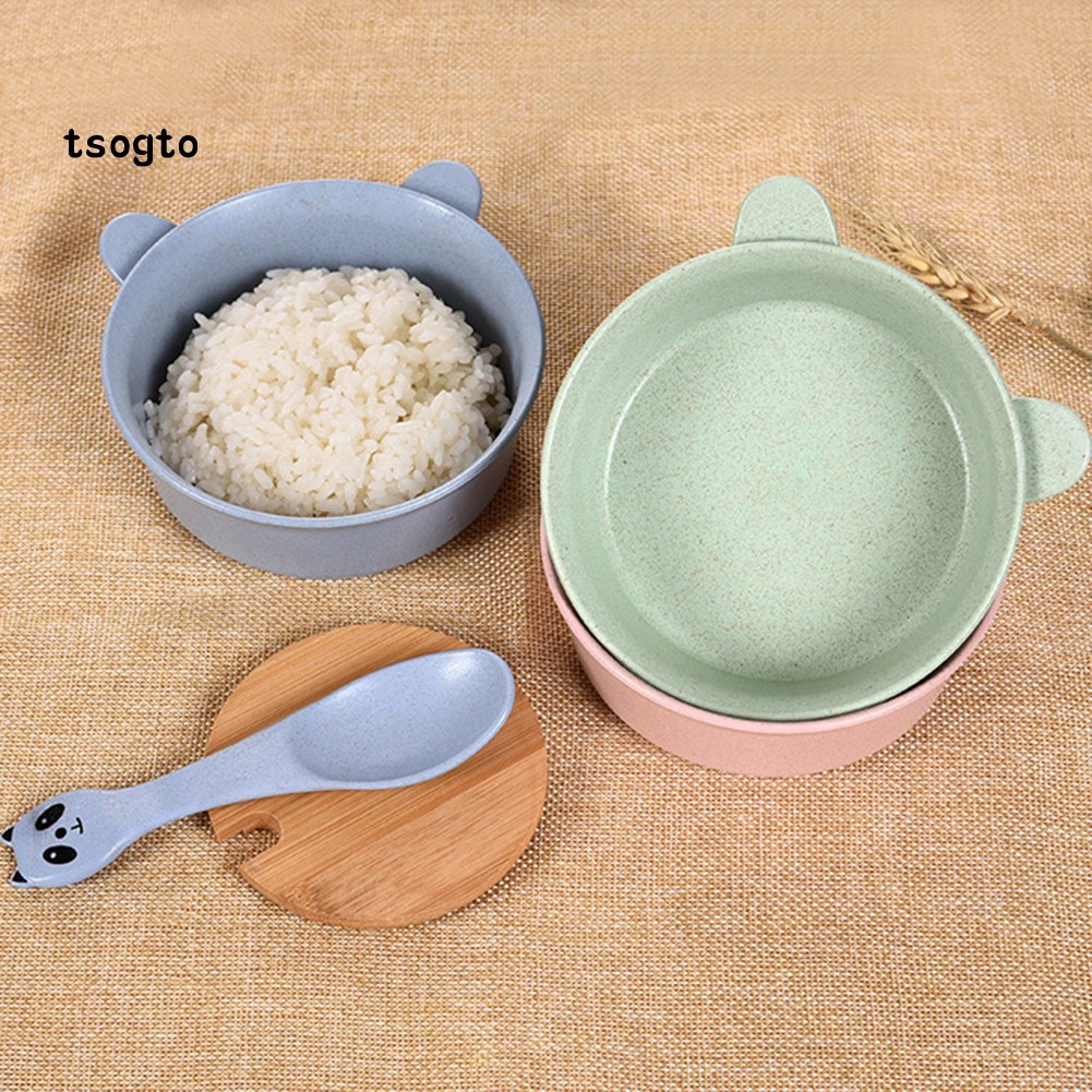 Set 2 món bát ăn kèm muỗng hình gấu trúc đáng yêu cho bé