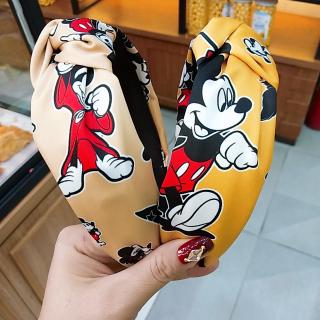 Băng Đô Cài Tóc Hình Chuột Mickey Chất Liệu Satin Cao Cấp
