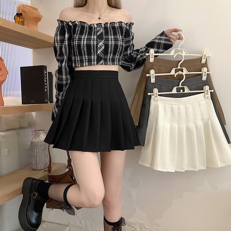 Chân váy xếp ly ngắn tennis dáng chữ A, Chân váy xếp li xoè dáng công sở V1
