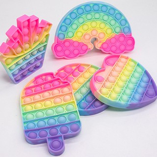 COD Pop It Fidget Đồ chơi Owl Push Bubble Fidget Sensory Relax Đồ chơi Anti Stress Đồ chơis Rainbow Macaron