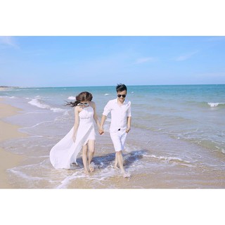 Đầm maxi cổ yếm, đan dây lưng