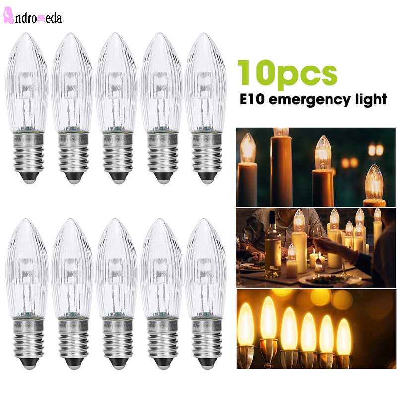 Set 10 Bóng Đèn LED E10 Hình Ngọn Nến Trang Trí Nhà Cửa