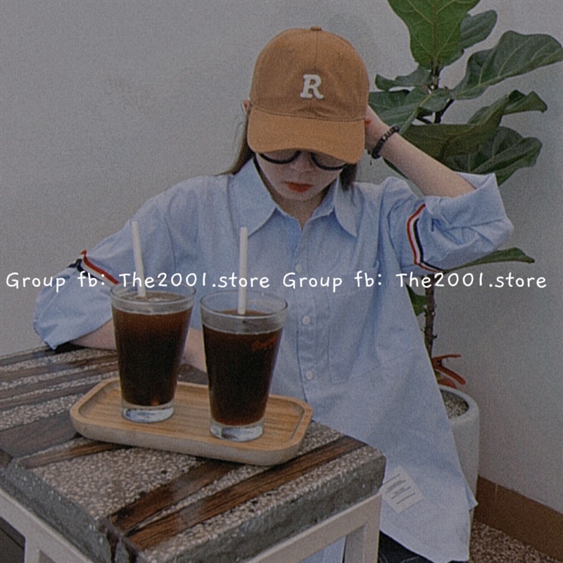 THE2001STORE | Áo somi thombrowne nữ kẻ xanh phong cách Hàn Quốc | BigBuy360 - bigbuy360.vn