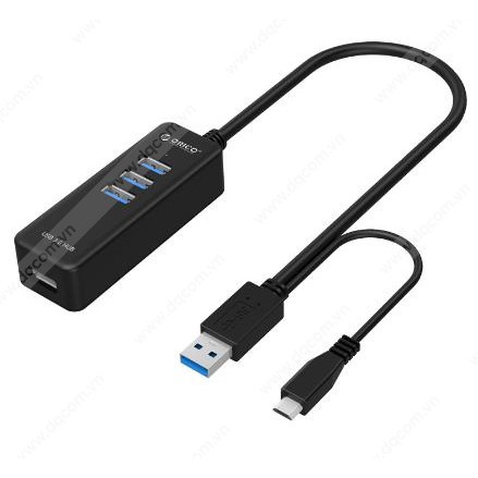 Bộ chia 4 cổng USB 3.0 / Orico tích hợp cổng OTG cho điện thoại