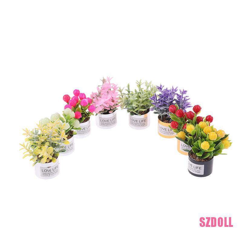 1 Chậu Hoa Oải Hương Mini Bằng Sắt Tỉ Lệ 1:12 Trang Trí Nhà Búp Bê/Tiểu Cảnh/Vườn