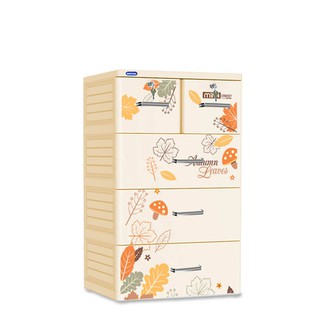 [Hà Nội] Tủ nhựa Duy Tân Mina 4 tầng (Kem - Mua thu), có khóa, có bánh xe - Hàng chính hãng