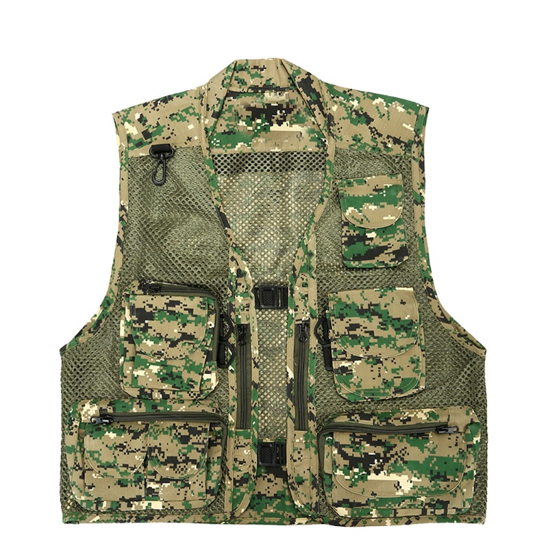 Áo Khoác Ghi Lê Lưới Nhiều Túi Thoáng Khí Cho Chụp Ảnh