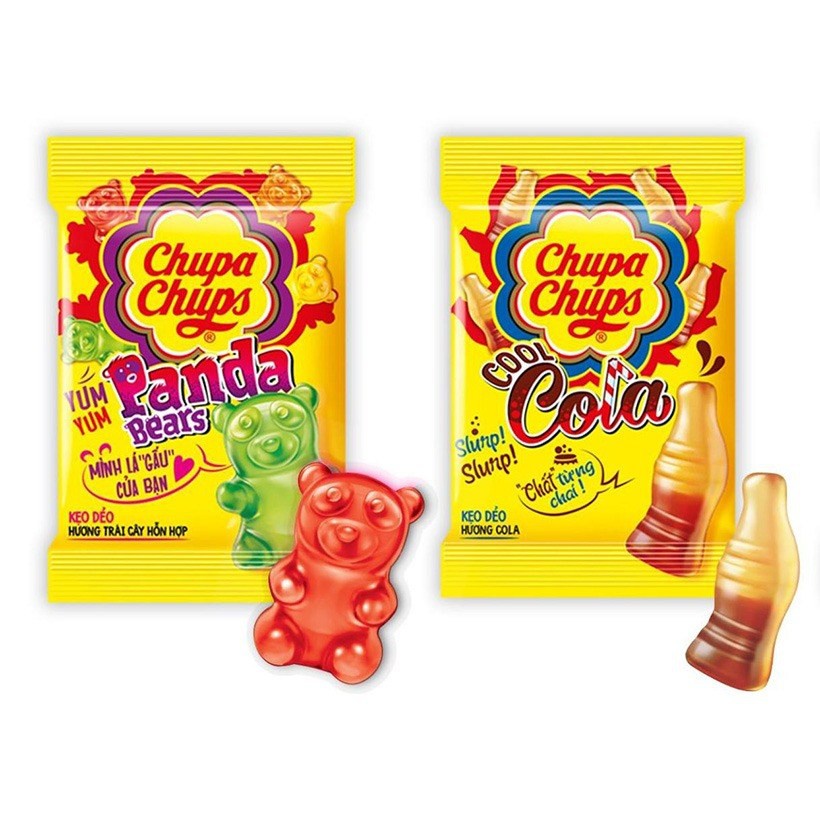 1 gói kẹo dẻo chupa chups gấu / cola / pinkis 24gram