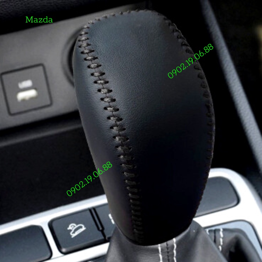 Bọc cần số da bò nhập khẩu cho xe Mazda 3 2016-2019