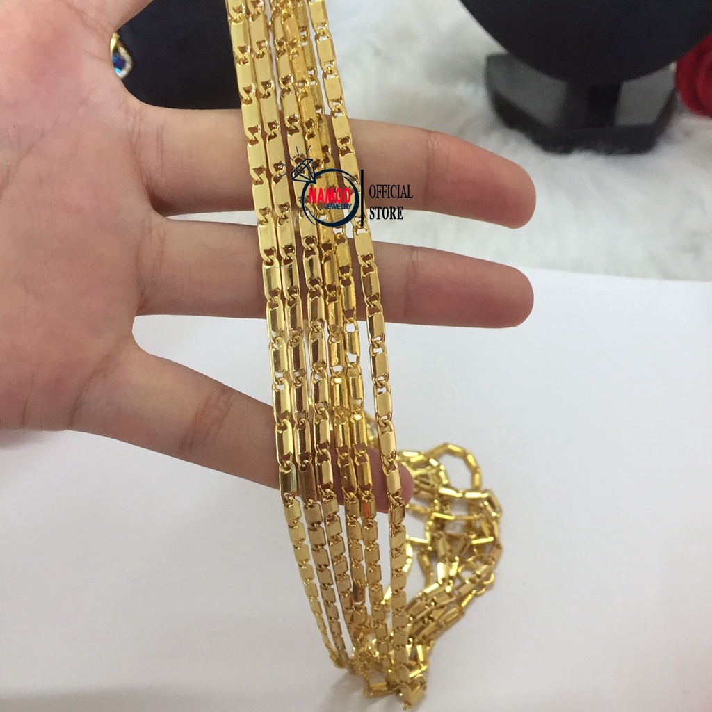 Dây CHuyền nữ, Dây Trơn mạ Vàng, Vòng Cổ trơn V003 Namoo Jewelry