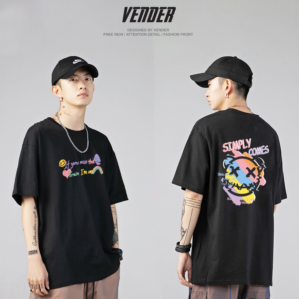 Áo thun form rộng, tay lỡ in 2 mặt [V377]