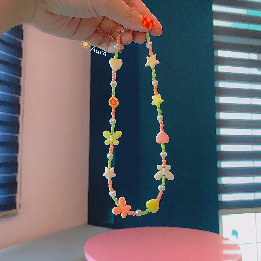 Vòng cổ Pastel Tone Cam vàng Designed by 𝐀𝐔𝐑𝐀