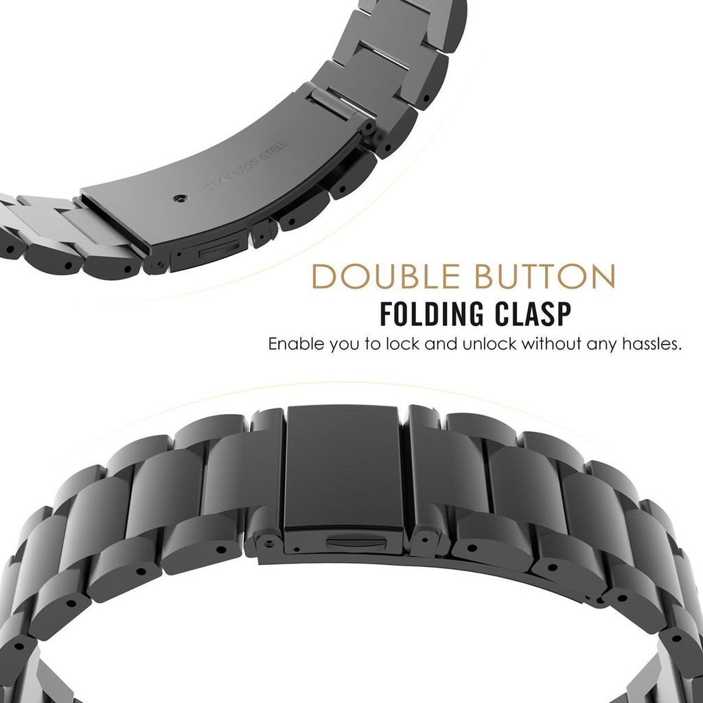 Dây đeo bằng thép không gỉ thay thế cho đồng hồ thông minh đeo tay Samsung Gear S3 Classic Galaxy S2 kèm phụ kiện