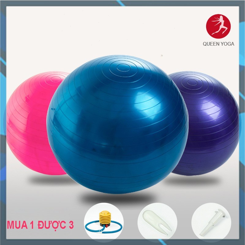 Bóng Yoga Trơn 65cm Loại Dày( Tặng Bơm Và van chặn khí)